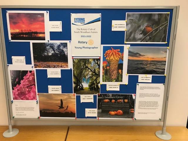 Library Display of Photos of Rotary Competition for Schools